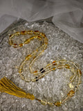 Baltic amber prayer beads with silk tassel – luxury Islamic gift misbaha, perfect for Ramadan, Eid, and special occasions