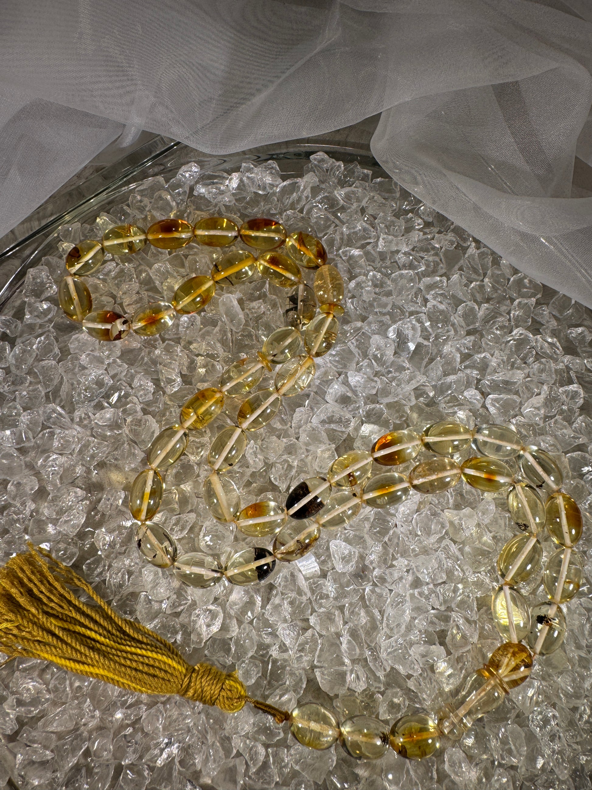 Baltic amber prayer beads with silk tassel – luxury Islamic gift misbaha, perfect for Ramadan, Eid, and special occasions