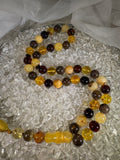 Baltic amber prayer beads with silk tassel – luxury Islamic gift misbaha, perfect for Ramadan, Eid, and special occasions.