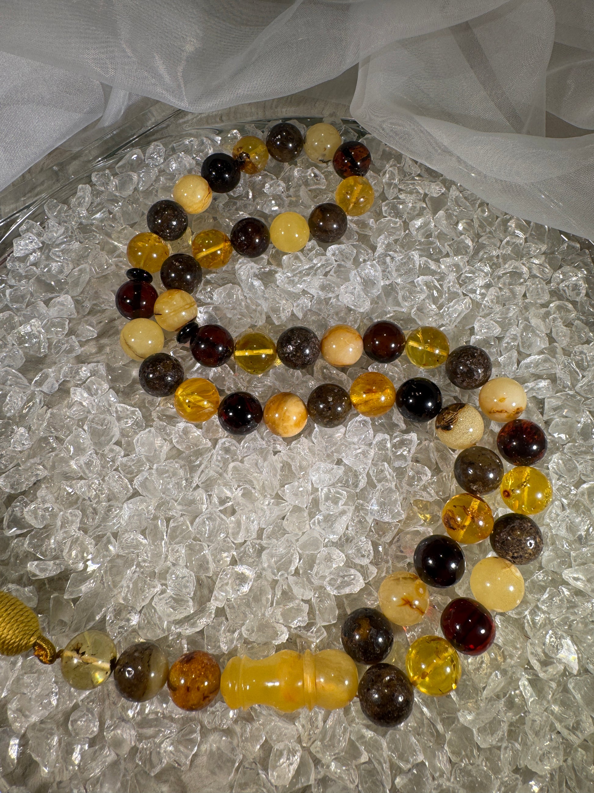 Baltic amber prayer beads with silk tassel – luxury Islamic gift misbaha, perfect for Ramadan, Eid, and special occasions.