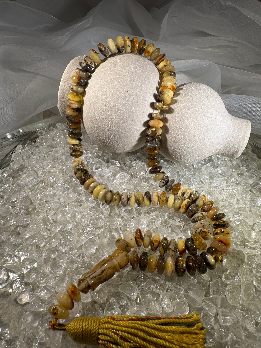 Handmade Baltic amber prayer beads tasbih – authentic Islamic misbaha for dhikr, meditation, and daily prayer.