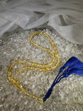 Baltic amber prayer beads with silk tassel – luxury Islamic gift misbaha, perfect for Ramadan, Eid, and special occasions