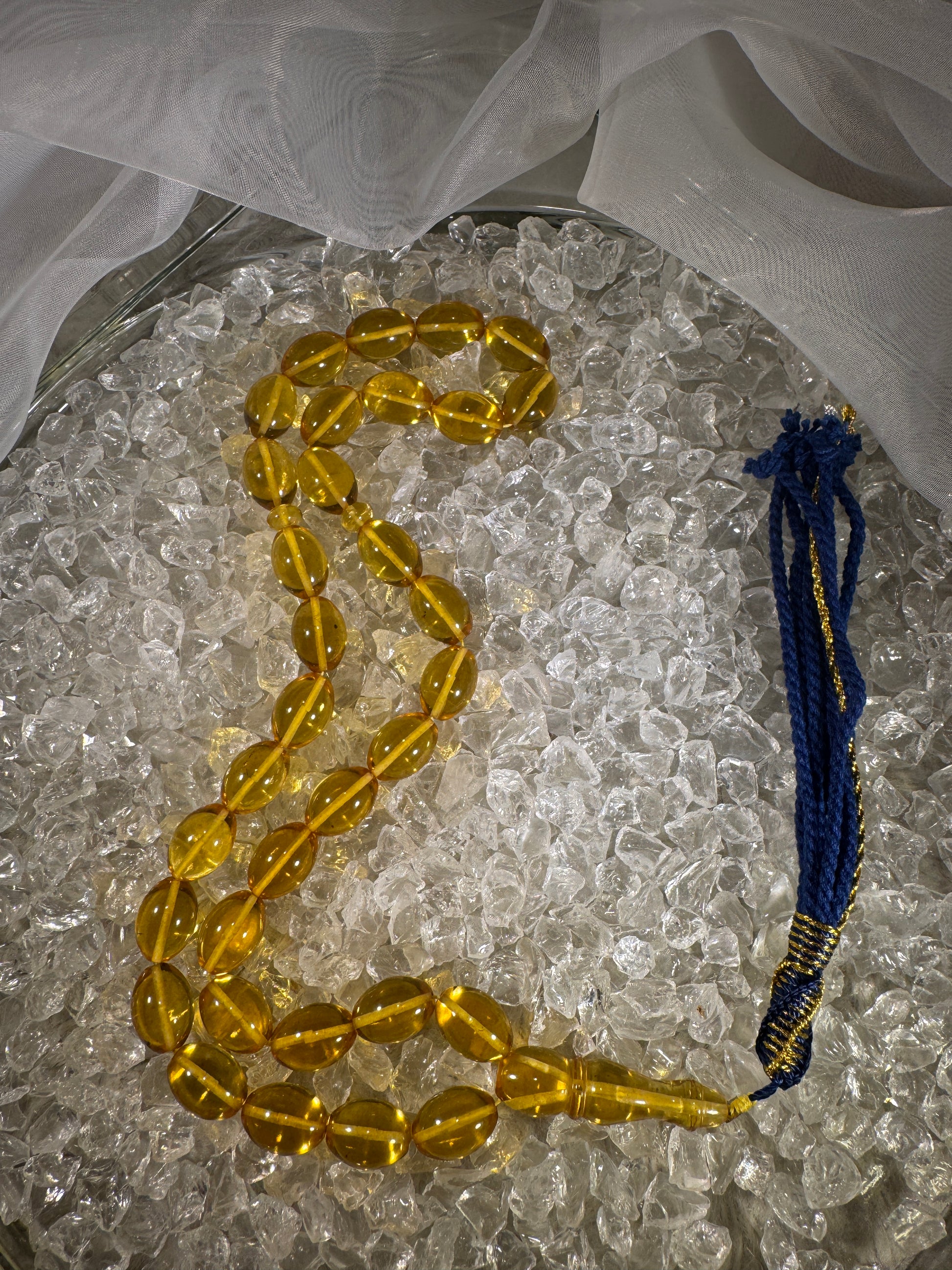 Baltic amber prayer beads with silk tassel – luxury Islamic gift misbaha, perfect for Ramadan, Eid, and special occasions