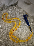 Baltic amber prayer beads with silk tassel – luxury Islamic gift misbaha, perfect for Ramadan, Eid, and special occasions