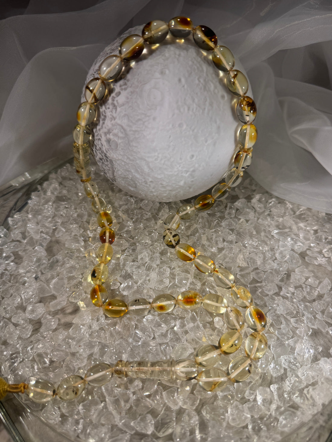 Handmade Baltic amber prayer beads tasbih – authentic Islamic misbaha for dhikr, meditation, and daily prayer.
