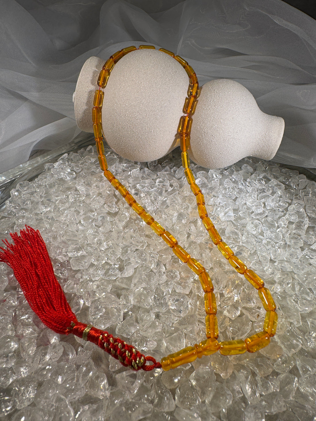 Handmade Baltic amber prayer beads tasbih – authentic Islamic misbaha for dhikr, meditation, and daily prayer